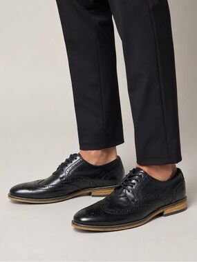 Bruno Marc Men’s Black Wingtip Oxford Dress Shoes Size 6.5